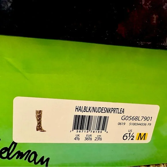 Sam Edelman Hai tall boots snakeskin print size 6.5 - Picture 2 of 2